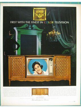 Print Ad Dumont First With Finest Color Television Vintage 1963 Electronics Luxu